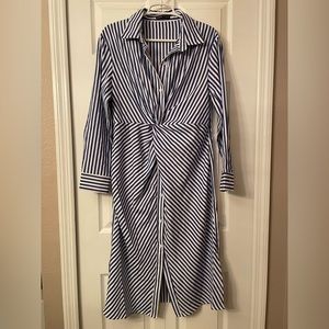 Twist front shirt dress